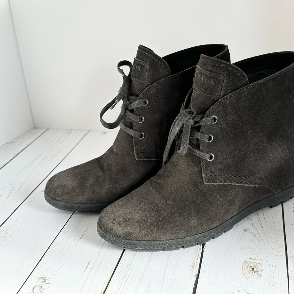 Prada Scamoaciato wedge boot - Picture 5 of 6